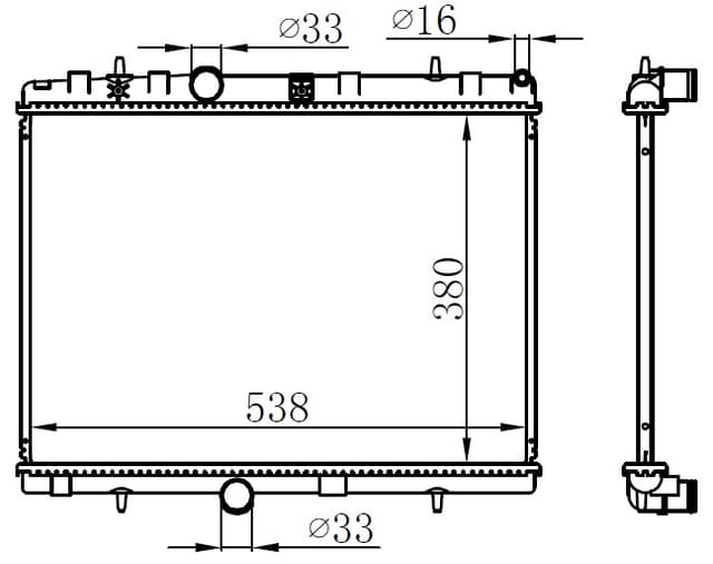 ORIS RADYATÖR C-ELYSEE-C3-C4-C5 I-P207-P208-P301-P307-P308-P407-P3008-P5008-RCZ 09 MT 380X538X16 1330P9-96455874-9645587480 OEM: 1330P9-96455874-9645587480 - ORIS BPE041016 kodlu oto yedek parça