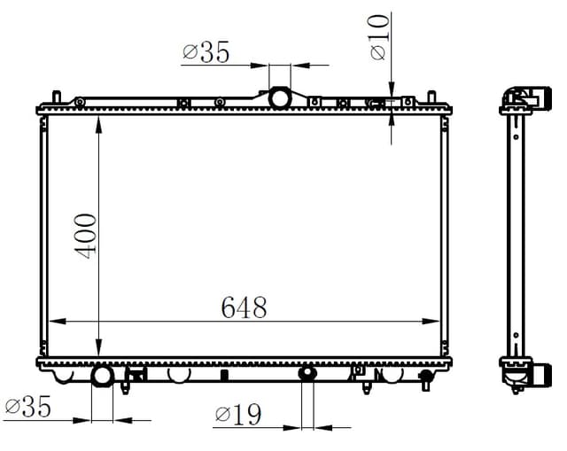 ORIS RADYATÖR BRAZİNG S40 1.6 1.8 1.8İ 2.0 1995-2004 V40 1.6 1.8 1.8İ 2.0 1995-2004 MEK 400x658x16 OEM: 8601843-8602065-8602107 - ORIS BVO015016 kodlu oto yedek parça