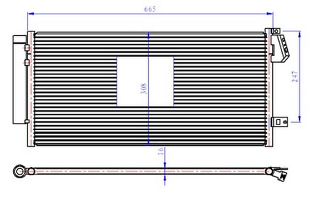 ORIS KLİMA RADYATÖRÜ FIAT DOBLO 10 > COMBO 12 > 1.3 DMTJ-1.6 DMTJ-2.0 DMTJ 669x293x16 OEM: 51838048-51937924-95510682 - ORIS CFI048016 kodlu oto yedek parça