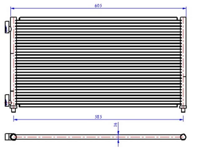 ORIS KLİMA RADYATÖRÜ KONDENSER FIAT DOBLO 01 IDEA 04 PUNTO 03 LANCIA YPSILON 06 11 1.2 1.3JTD 1.4 1.9JTD OEM: 46820833-51732993-51802116-51804991 - ORIS CFI270016 kodlu oto yedek parça