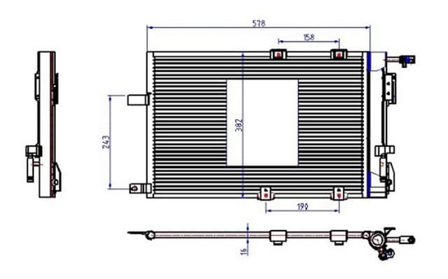 ORIS KLİMA KONDENSERİ ASTRA G-ZAFIRA 1.2 16V-1.4 16V-1.6 16V-1.8 16V-2.0 16V 554x380x16 OEM: 1850055-93170621-1850074-24431901 - ORIS COP897016 kodlu oto yedek parça