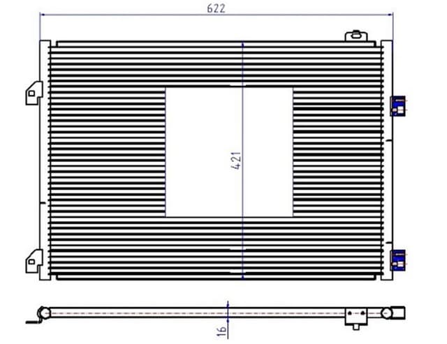 ORIS KLİMA KONDENSERİ CLIO SYMBOL 1.5 DCI 04 MEK 658x411x16 8200245598 OEM: 8200245598 - ORIS CRN598016 kodlu oto yedek parça