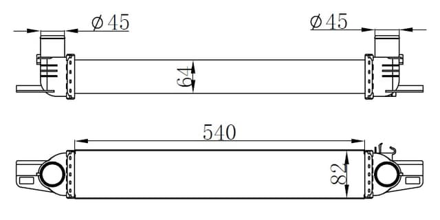 ORIS TURBO RADYATÖRÜ INTERCOOLER PEUGEOT BIPPER-CITROEN NEMO 1.3HDİ-1.4HDİ 08 FIORINO 1.3 DMTJ 08 540x82x64mm OEM: 0384.L7-51790623 - ORIS IFI003064 kodlu oto yedek parça