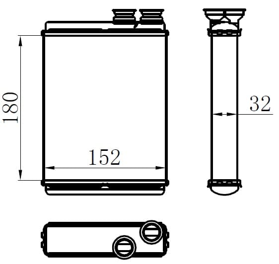 ORIS KALORİFER RADYATÖRÜ PEUGEOT P308 13>21 CITROEN C3 09>16 C4 CACTUS 14> DS3 09>15 OEM: 1610530280-6448.V3 - ORIS KCI010032 kodlu oto yedek parça