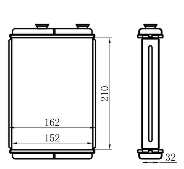 ORIS KALORİFER RADYATÖRÜ BRAZİNG DOBLO 01>PUNTO 01>IDEA 04> AC KLİMASIZ 210x156x32 OEM: 46723042-46722950-46722928 - ORIS KFI002032 kodlu oto yedek parça
