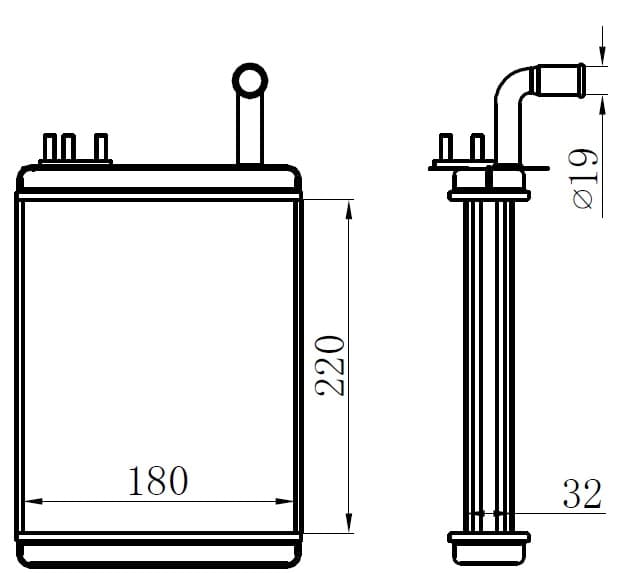 ORIS KALORİFER RADYATÖRÜ BRAZİNG PALIO 233x195x32 OEM: 7078698 - ORIS KFI010032 kodlu oto yedek parça