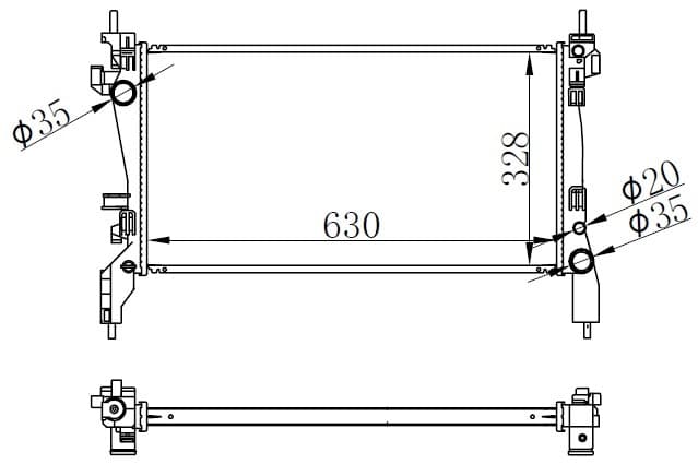 ORIS RADYATÖR MEKANİK FIORINO 1.3 MTJ 08 > 625X359X34 OEM: 51780659-51790636 - ORIS MFI033034 kodlu oto yedek parça