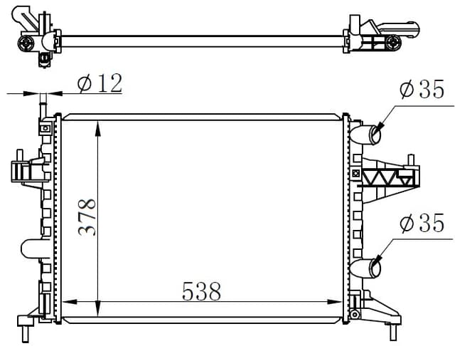 ORIS RADYATÖR CORSA C-COMBO-TIGRA 1.0-1.2-1.2 16V-1.4-1.4 16V AC KLİMASIZ MEK 545x359x23 1300236-9201955-25555161-24445162 OEM: 95513834-1300334-1300250-93173379 - ORIS MOP111023 kodlu oto yedek parça