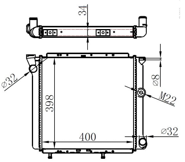 ORIS RADYATÖR EXP-R9-R11 360x370x18 ALÜMİNYUM 7700765602-7700759196-7701406496 OEM: 7700765602-7700759196-7701406496 - ORIS MRN002034 kodlu oto yedek parça