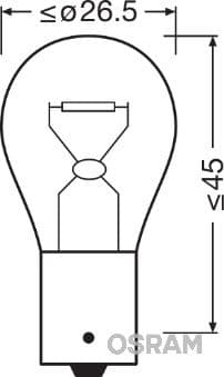 OSRAM AMPUL 12V 93 SİNYAL 21W SARI YAKIN TIRNAK TEK DUY  - OSRAM 7507 kodlu oto yedek parça
