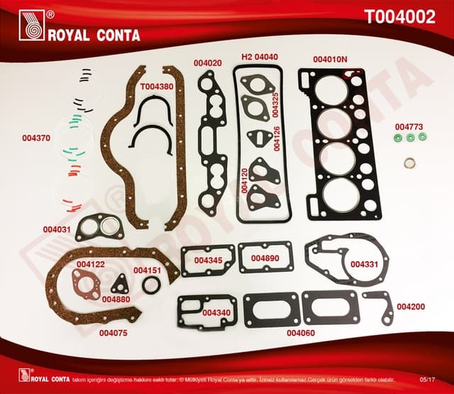 ROYAL MOTOR TAKIM CONTA STD.KEÇESİZ R12 1300 OEM: 7701452153 - ROYAL T004002 kodlu oto yedek parça