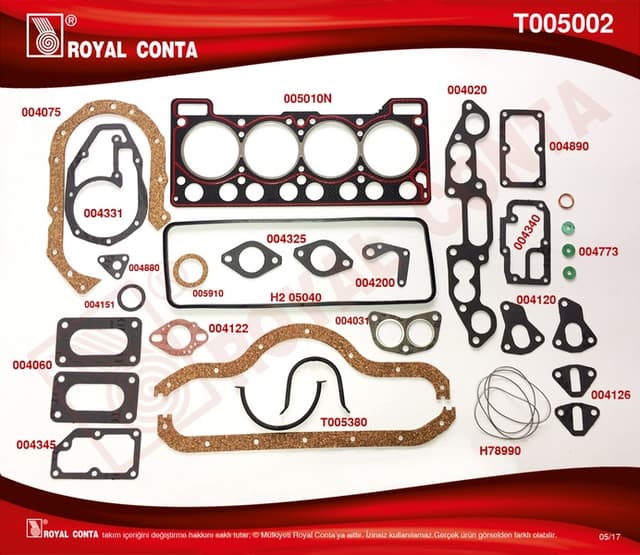 ROYAL MOTOR TAKIM CONTA KEÇESİZ R12 1400  - ROYAL T005002 kodlu oto yedek parça