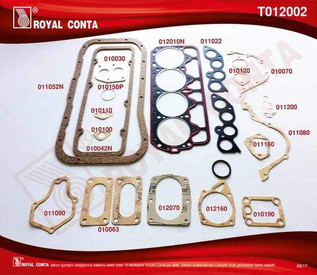 ROYAL MOTOR TAKIM CONTA KEÇESİZ M131 DKŞ 1600 5880247 OEM: 5880247 - ROYAL T012002 kodlu oto yedek parça