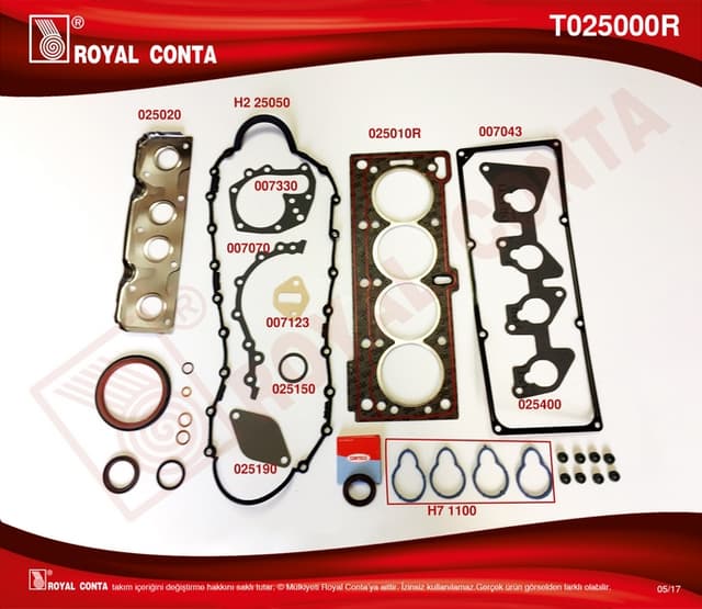 ROYAL MOTOR ÜST CONTA TK. MEGANE I 96 CLIO II 98 KANGOO 97 CLIO SYMBOL I 00 1.4 K7J 1.6 K7M 7701468710 OEM: 7701468710 - ROYAL T025000R kodlu oto yedek parça