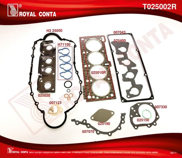ROYAL MOTOR ÜST CONTA TK. MEGANE I 96 CLIO II 98 KANGOO 97 CLIO SYMBOL I 00 1.4 K7J 1.6 K7M 7701468710 OEM: 7701468710 - ROYAL T025002R kodlu oto yedek parça