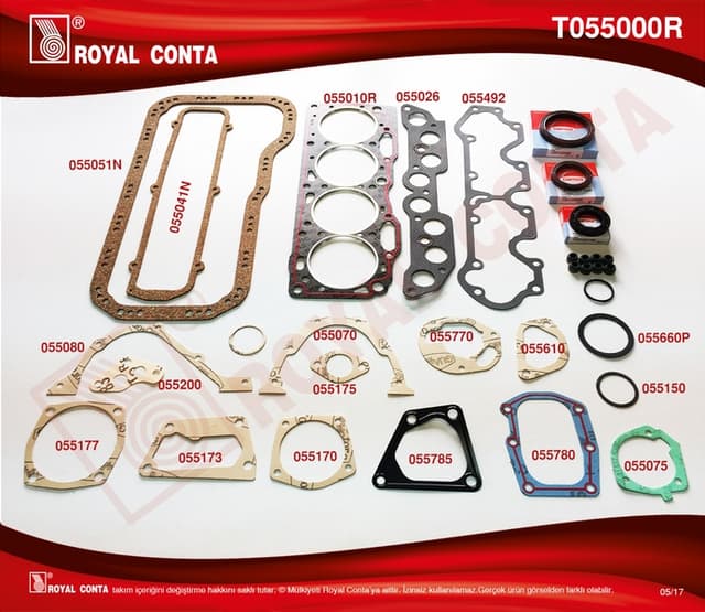 ROYAL MOTOR TAKIM CONTA CORTECO KEÇELİ TMPR-TİPO 1.6  - ROYAL T055000R kodlu oto yedek parça