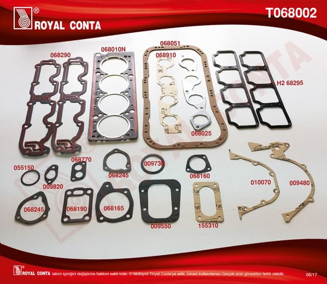 ROYAL MOTOR TAKIM CONTA KEÇESİZ TMPR 2.0 159 A5.046 - 159 A6.046 5893330 OEM: 5893330 - ROYAL T068002 kodlu oto yedek parça