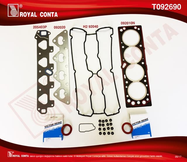 ROYAL ÜST TAKIM CONTA KEÇELİ-SUBAP LASTİKLİ ASTRA F-ASTRA G-CORSA B-VECTRA B 1.6I 16V-ZAFIRA 1.6 16V OEM: 1606380-9117670 - ROYAL T092690 kodlu oto yedek parça