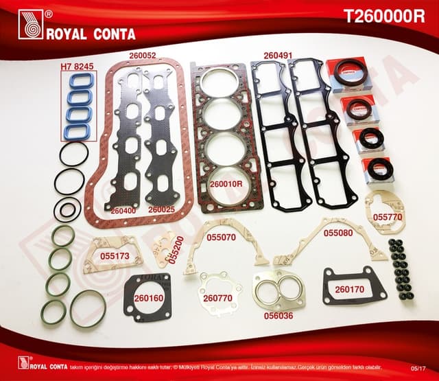 ROYAL MOTOR TAKIM CONTA CORTECO KEÇELİ PALIO-MAREA-SIENA-BRAVA 1.6  - ROYAL T260000R kodlu oto yedek parça