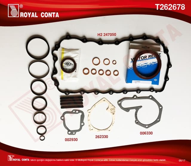 ROYAL MOTOR ALT TAKIM CONTA SKT KEÇELİ KRT CNTLI KNG-EXP1.9 F8Q 247678  - ROYAL T262678 kodlu oto yedek parça