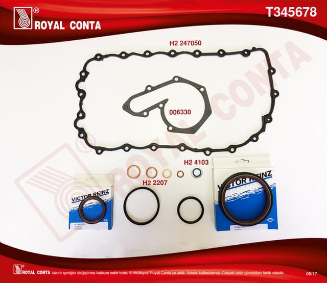 ROYAL ALT TAKIM CONTA KEÇELİ KNG-MASTER-MGN 1.9 F9Q - ROYAL T345678 kodlu oto yedek parça