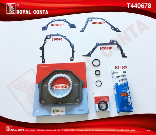 ROYAL ALT TAKIM CONTA CORTECO KEÇELİ GRANDE PUNTO-PALIO-LINEA 1.4 16V 199A6.000 OEM: 71728839-71741373 - ROYAL T440678 kodlu oto yedek parça