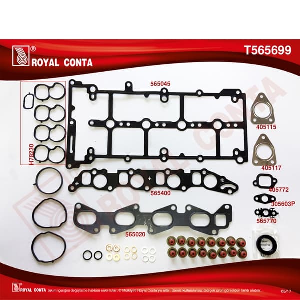 ROYAL ÜST TAKIM CONTASI SKT KEÇELİ REINZ SUBAP LASTİK SKC SİZ DOBLO-LINEA-BRAVO II 1.6 DMTJ 71754668 OEM: 71754668 - ROYAL T565699 kodlu oto yedek parça