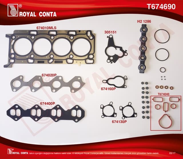 ROYAL ÜST TAKIM CONTA SKC Lİ SUBAP LASTİKLİ MASTER III 2.3 DCİ 11 MOVANO 2.3 CDTİ 10 M9T OEM: 7701479334-7701477452-95516098 - ROYAL T674690 kodlu oto yedek parça
