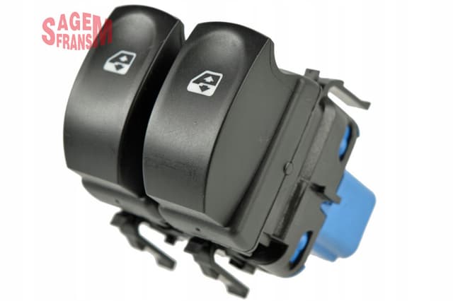 SAGEM CAM AÇMA DÜĞMESİ CLIO III ÖN SOL MAVİ ÇİFTLİ OEM: 8200214938 - SAGEM 500938 kodlu oto yedek parça