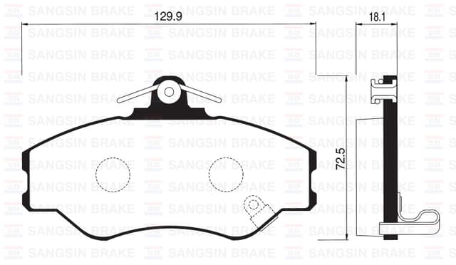 SANGSIN ÖN FREN BALATA HYUNDAI H100 2.5L D4BA 4D55 4D56 PANELVAN 94-05 OEM: 581014BA00-5810143A00-5810144A00 - SANGSIN SP1072 kodlu oto yedek parça