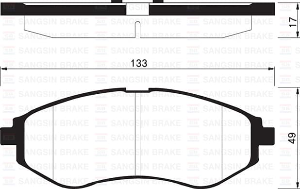 SANGSIN ÖN FREN BALATASI CHEVROLET AVEO 05 KALOS 02 OEM: 94566892-96534653-PW892497-WVA23974 - SANGSIN SP1158 kodlu oto yedek parça