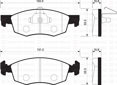 SANGSIN ÖN FREN BALATA FIAT PALIO WEEKEND 96- / ALBEA 01- / DOBLO 00- OEM: 9949125-77362180-WVA20907 - SANGSIN SP1198 kodlu oto yedek parça