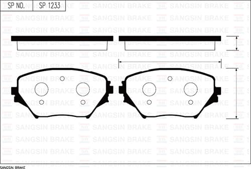 SANGSIN ÖN FREN BALATA TOYOTA RAV4 2.0L 1AZ-FE ACA21 01-05 0446542070-0446542071-0446542080 OEM: 0446542070-0446542071-0446542080 - SANGSIN SP1233 kodlu oto yedek parça