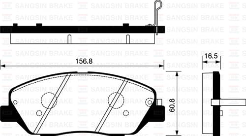 SANGSIN ÖN FREN BALATA HYUNDAI SANTAFE 2.0L 2.2L CRDi 06- 581012BA10-581012PA70-581014DA60 OEM: 581012BA10-581012PA70-581014DA60 - SANGSIN SP1246 kodlu oto yedek parça