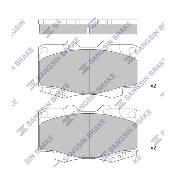 SANGSIN ÖN BALATA TOYOTA HILUX PICKUP 2.5D-4D 4WD 01 > GDB3428 OEM: 044650K140-044650K060-WVA21679 - SANGSIN SP1375 kodlu oto yedek parça