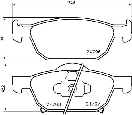 SANGSIN ÖN FREN BALATA HONDA ACCORD 2.0L R20A3 CU 08- 45022TL1G00-45022TL1G01 OEM: 45022TL1G00-45022TL1G01 - SANGSIN SP1605 kodlu oto yedek parça