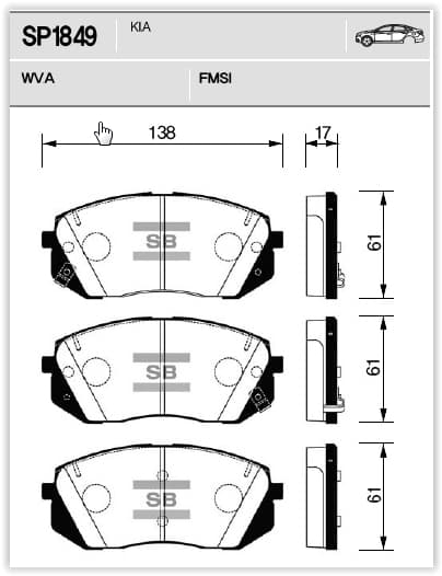 SANGSIN ÖN FREN BALATA HYUNDAI TUCSON 1.6L D4FE CRDİ dizel 136hp 15- 1.6L G4FJ 15- / KIA SPORTAGE 1.6L D4FE CRDİ dizel 136hp 15- / 1.6L G4FJ 15- ÜSTTEN DELİKLİ TİP 58101D7A50-58101J9A10-58101D4A20 OEM: 58101D7A50-58101J9A10-58101D4A20 - SANGSIN SP1849 kodlu oto yedek parça