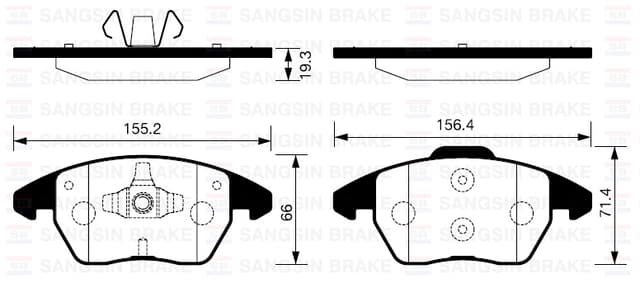 SANGSIN ÖN BALATA P307 03 207 1.6 07 308 07 3008 09 C4 04 GDB1605 OEM: 4252.60-4253.43-WVA23589 - SANGSIN SP2098 kodlu oto yedek parça
