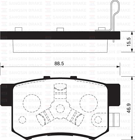 SANGSIN ARKA BALATA CRV II 2.0-2.4 VTEC-2.2CTDI 02-06 CRV III 2.0i VTEC-2.2iCTDI 01-07 GDB3438 OEM: 43022TL0G50-43022S9AE00-WVA24231 - SANGSIN SP2116 kodlu oto yedek parça