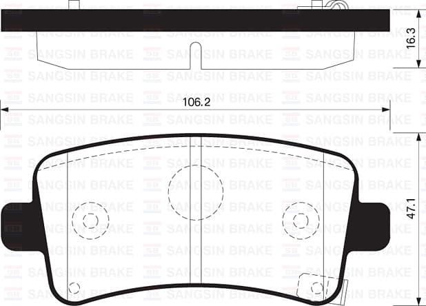 SANGSIN ARKA FREN BALATA OPEL INSIGNIA 1.6L 1.6L T 1.8L 2.0L CDTI 08- / SAAB 9.5 10- / MALIBU 2.0LD 2.4L 12- 1605366-542027-13237766-1605104 OEM: 1605366-542027-13237766-1605104 - SANGSIN SP2135 kodlu oto yedek parça