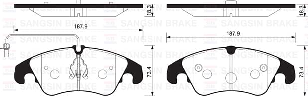 SANGSIN ÖN FREN BALATA AUDI A4 08- / A5 07- / Q5 09- OEM: 8K0698151D-8R0698151-4G0698151D - SANGSIN SP2145 kodlu oto yedek parça