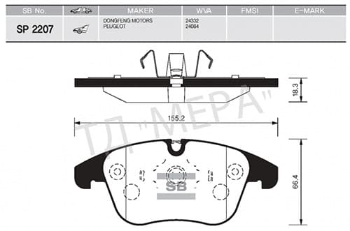 SANGSIN ÖN FREN BALATA CITROEN C5 08- / PEUGEOT 407. 508 09- / JAGUAR S-TYPE 99-07 / XF 08- OEM: 4254A7-C2C27290-C2C39929 - SANGSIN SP2207 kodlu oto yedek parça