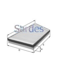 SARDES POLEN FİLTRESİ P206 98- 1.1i-1.4i-1.4HDI-1.6i-1.6 16V-1.9D 6447.AZ-6447.TF OEM: 6447.AZ-6447.TF - SARDES SC555 kodlu oto yedek parça