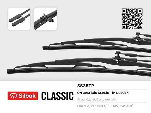 SILBAK SİLECEK SÜPÜRGESİ 600MM IKARUS OTOBÜS-MAGIRUS-DEUTZ YMMERCEDES BENZ L310. 0310 80-  - SILBAK SS35TP kodlu oto yedek parça