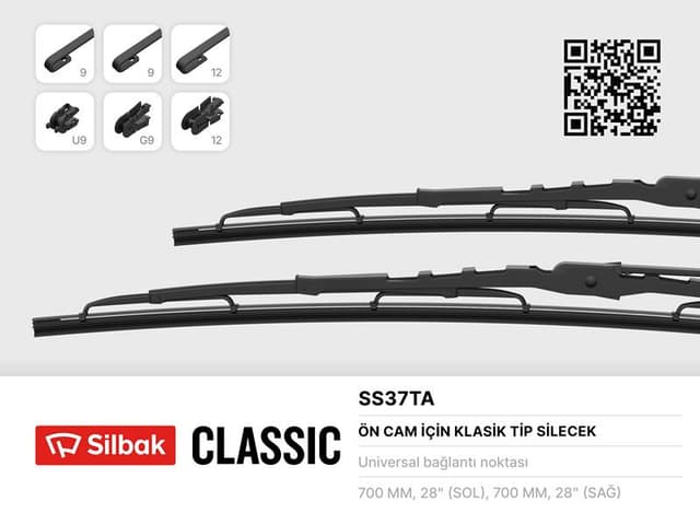 SILBAK SİLECEK SÜPÜRGESİ 700MM ÜNİVERSAL CARGO YM 07 SCANIA 124-144-R420-94.310-MERCEDES ACTROS-RENAULT MA GNUM 98 PIMLI DİZAYN  - SILBAK SS37TA kodlu oto yedek parça