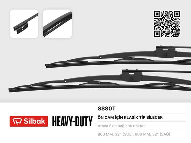 SILBAK SİLECEK SÜPÜRGESİ 800MM ISUZU MİDİBUS-TURKUAZ-IVECO M25-M29-COBRA 160/BMC BELDE 220 YM 08 TEMSA PRES TİJ /MİDİBÜS 08 MB 0303-V8-80CM 08 TEMSA DİAMOND 08 IVECO M23-M50 08 MB 0402-0405-OTOKAR M3000 VİDAL  - SILBAK SS80T kodlu oto yedek parça