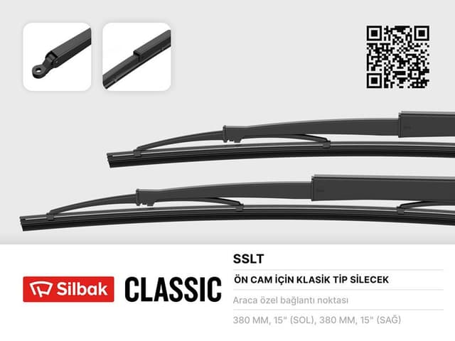 SILBAK SİLECEK SÜPÜRGESİ KOLLU 385MM SLX ÖN 85009283 OEM: 85009283 - SILBAK SSLT kodlu oto yedek parça