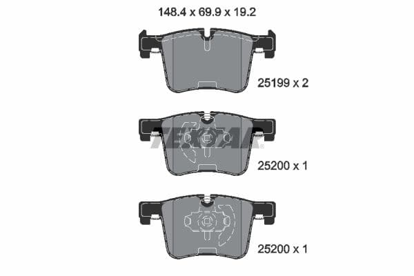 TEXTAR FREN BALATASI ON BMW F20 F21 F22 F23 F30 F31 F34 F35 F32 F33 F36 OEM: 34118855010 - TEXTAR 2519901 kodlu oto yedek parça