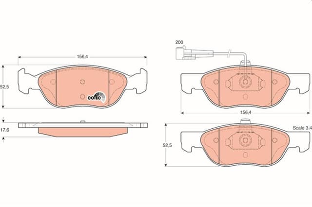 TRW ÖN FREN BALATASI FIAT BRAVA-BRAVO 95 02 MAREA 96 02 PUNTO 00 FİŞLİ OEM: 77362090-9949048-77362186 - TRW GDB1290 kodlu oto yedek parça