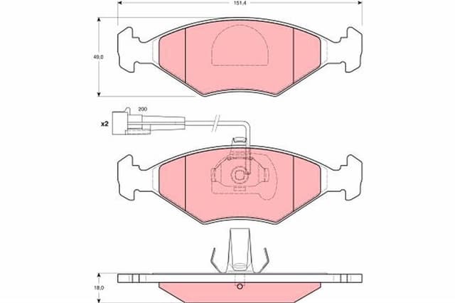 TRW ÖN BALATA PALIO 1.6 16V-PALIO WEEKEND 1.2-1.7TD-ALBEA 1.4-1.6 16V 96 OEM: 9947917-7078947 - TRW GDB1340 kodlu oto yedek parça